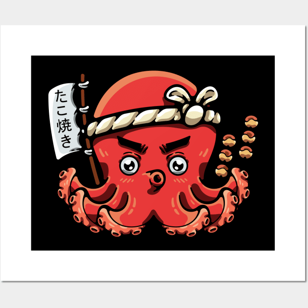 Octopus And Takoyaki Wall Art by andhiika
